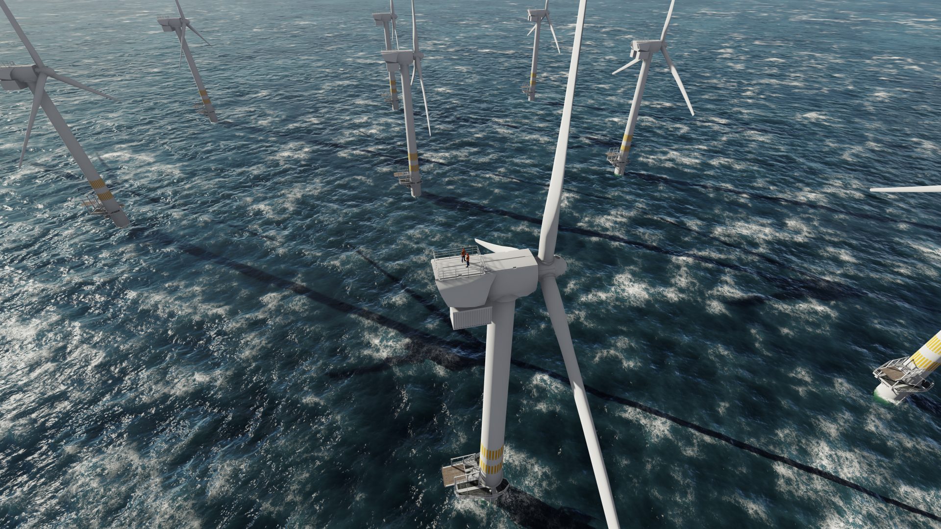 Offshore wind turbines from above